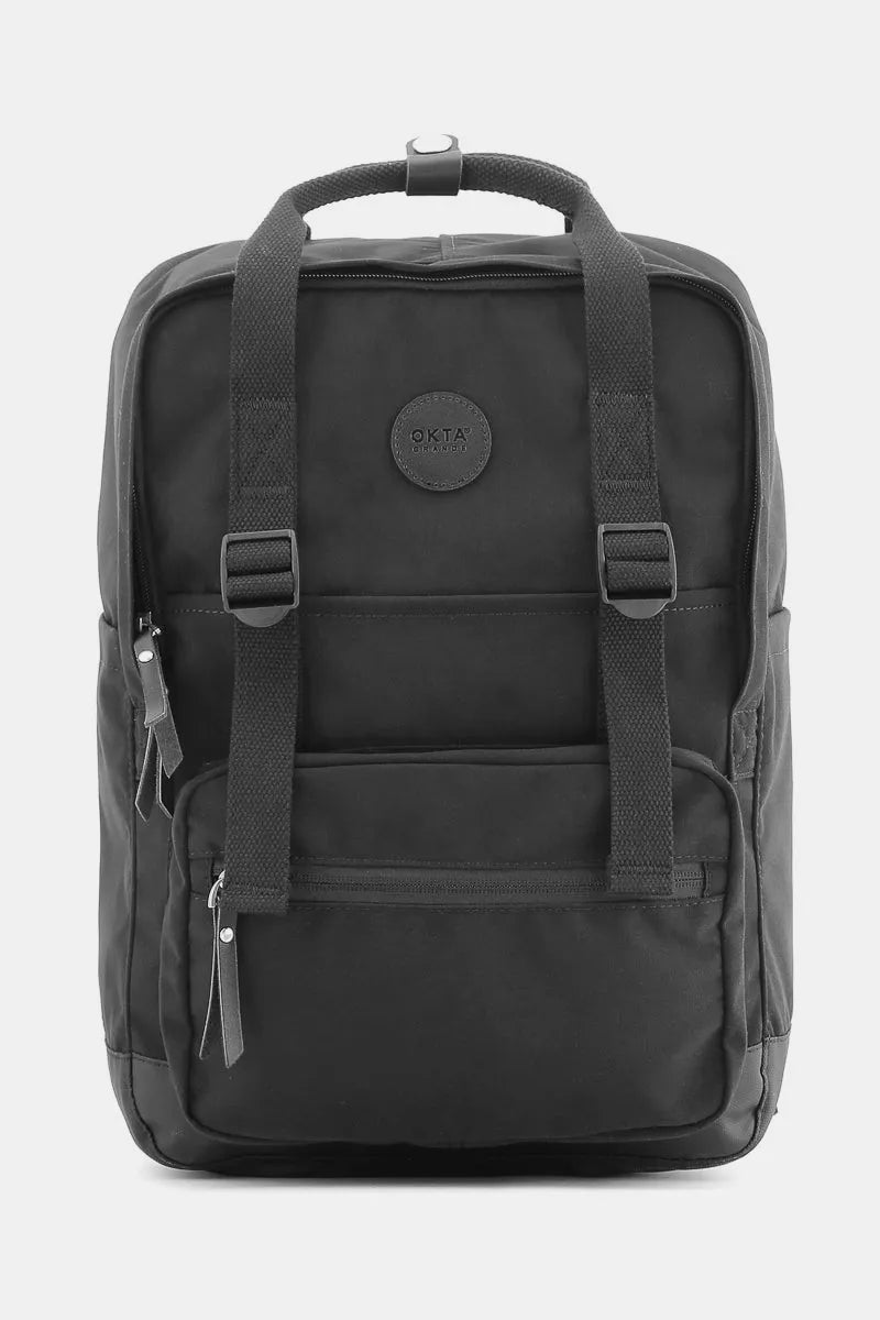 Himawari Waterproof Canvas Backpack Bag with Side Pockets Black One Size Easy Apparels