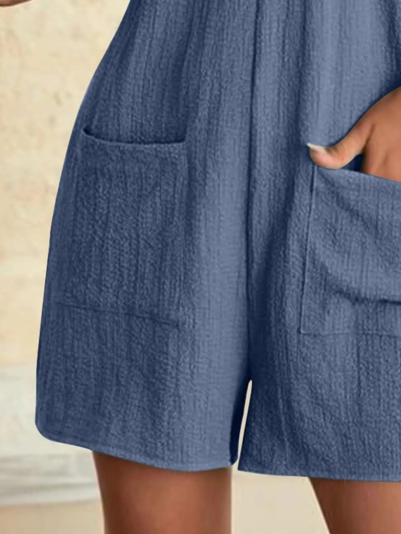 Full Size Knot Strap Romper with Pockets Plus Size Easy Apparels