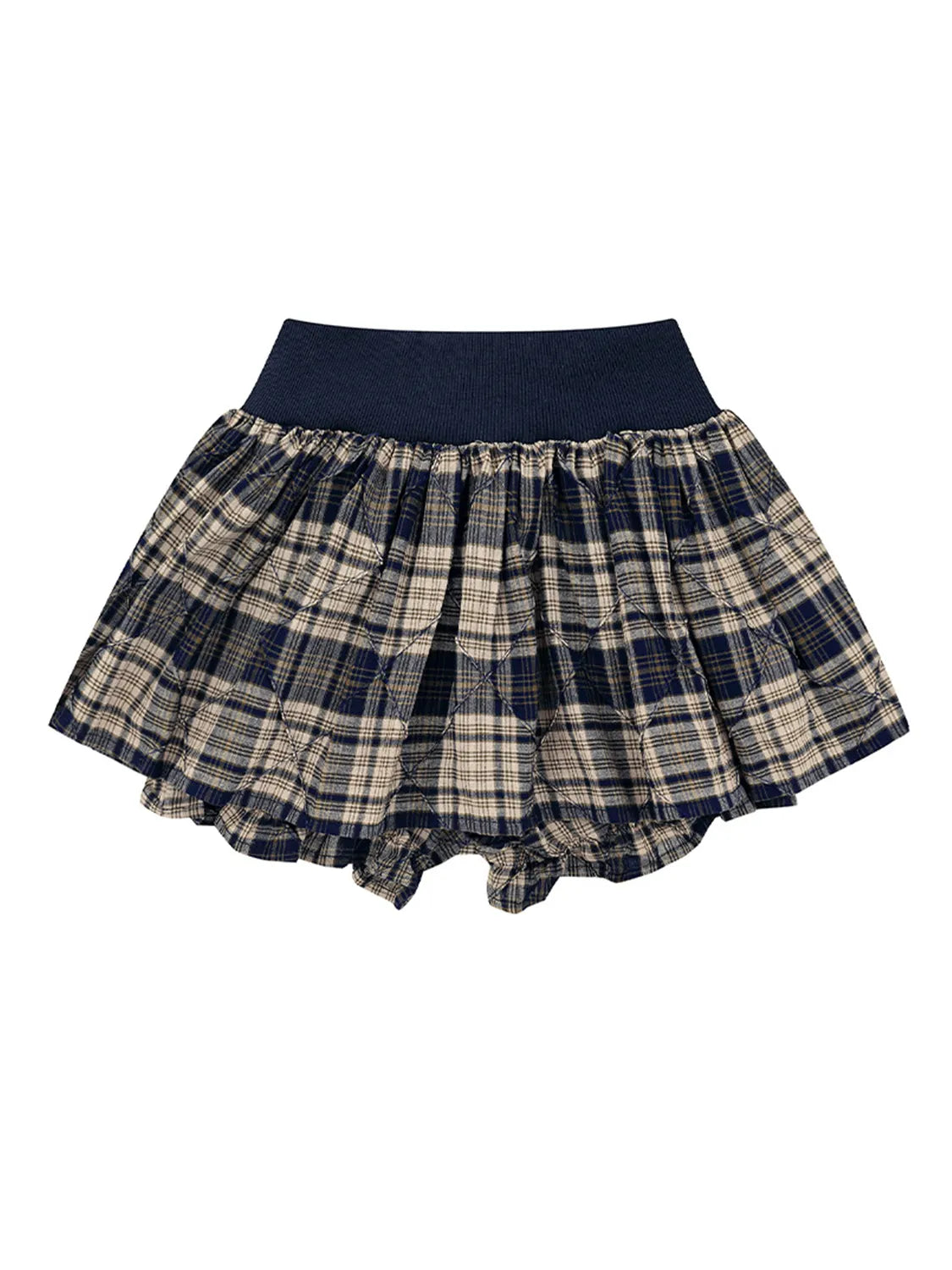 Drawstring Plaid Skort Easy Apparels
