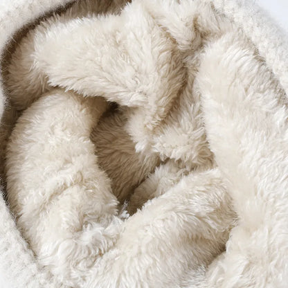 Thermal Bow Knit Hat with Pompom Easy Apparels