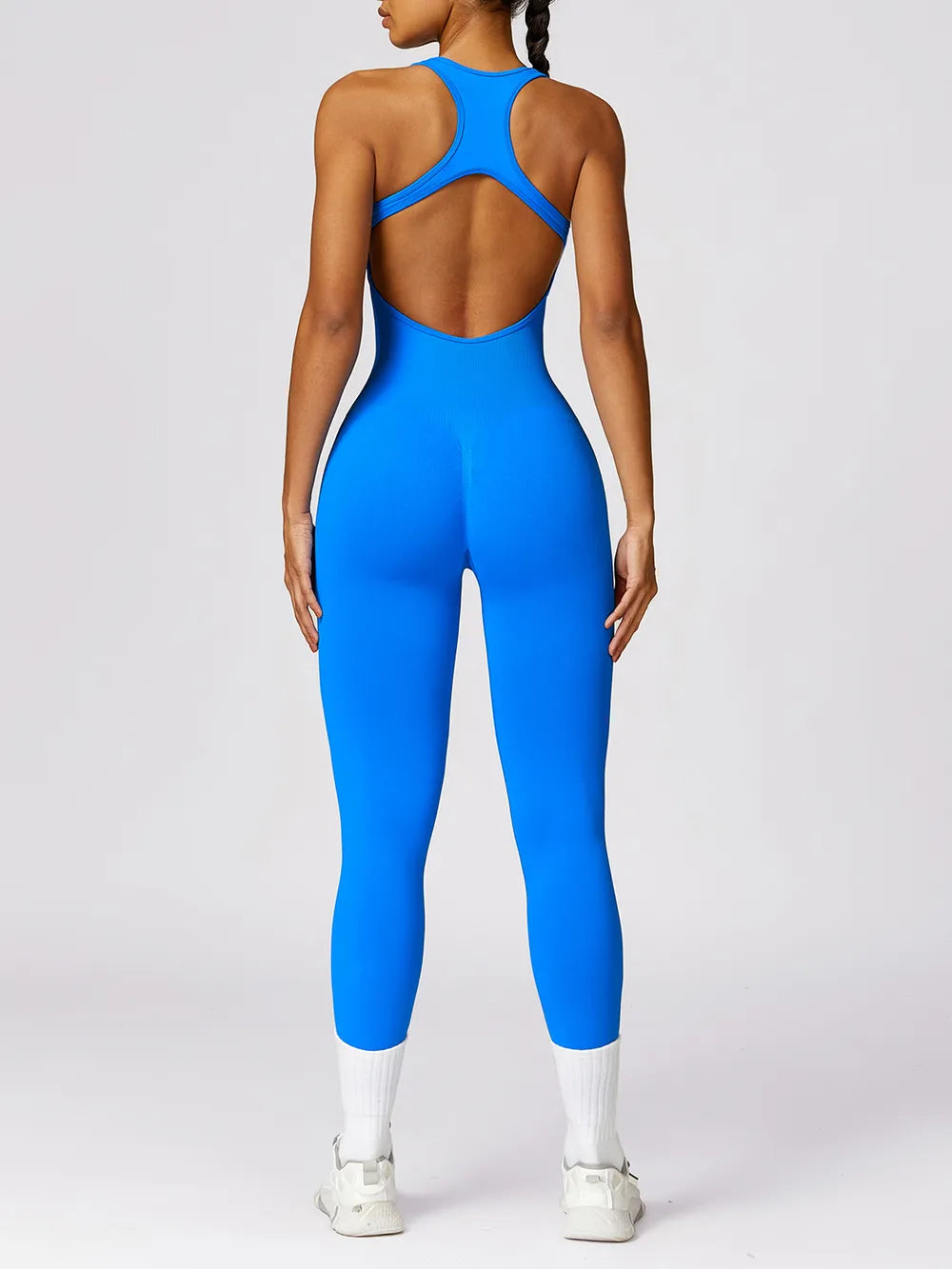 Cutout Racerback Active Jumpsuit Easy Apparels