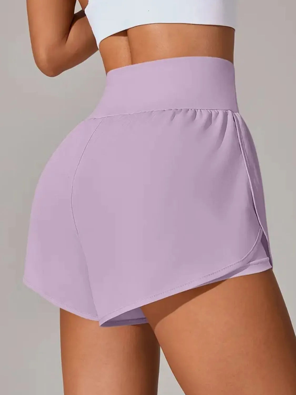 Pocketed High Waist Active Shorts Easy Apparels