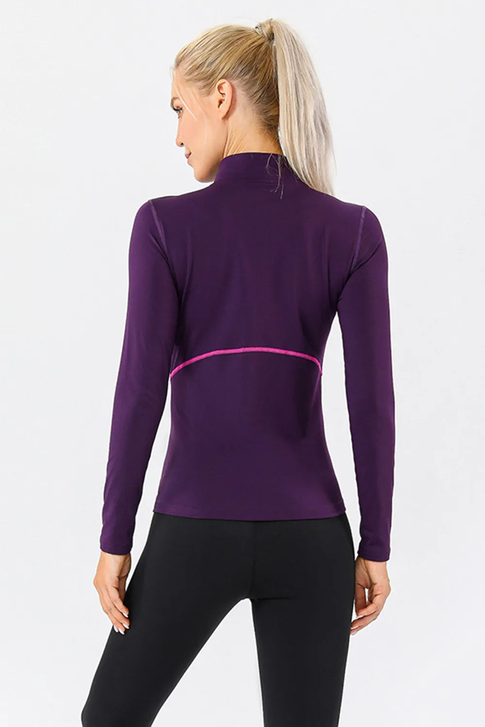Mock Neck Quarter Zip Active T-Shirt Easy Apparels