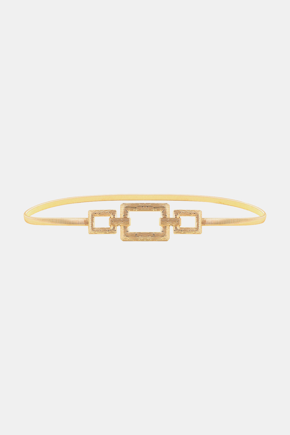 Square Shape Zinc Alloy Buckle Iron Belt Gold One Size Easy Apparels