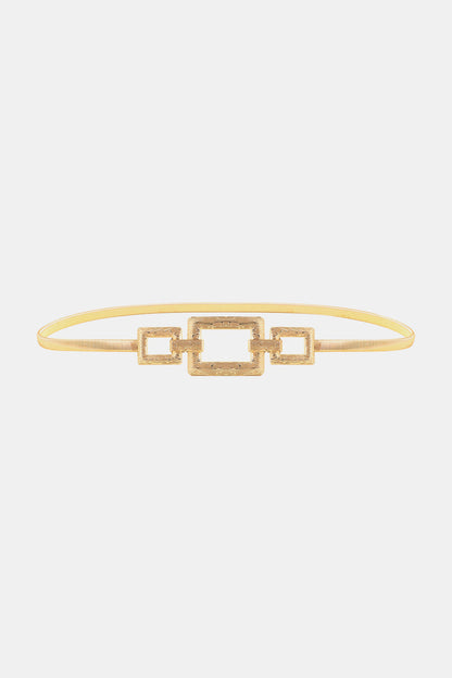 Square Shape Zinc Alloy Buckle Iron Belt Gold One Size Easy Apparels