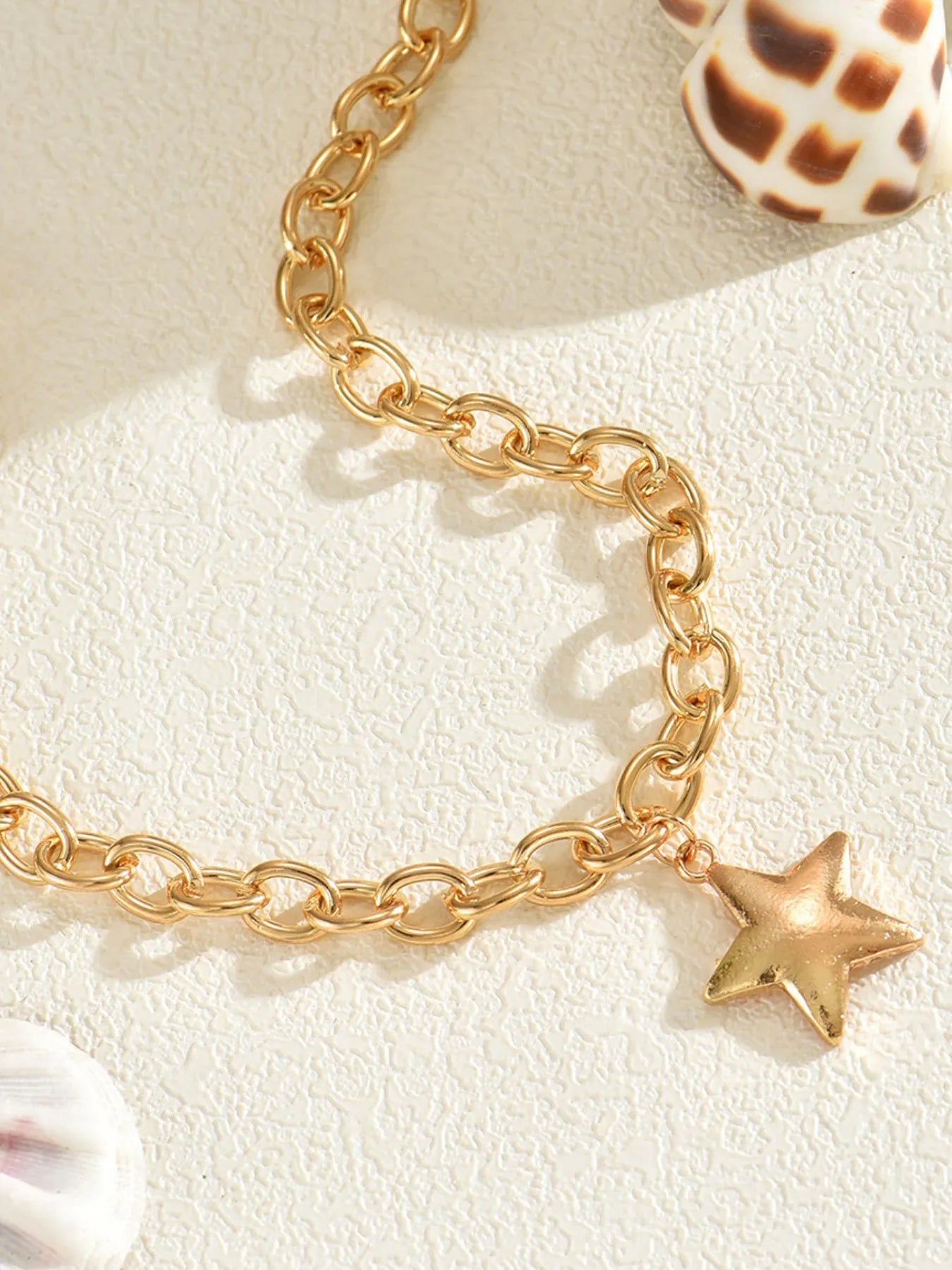 18K Gold-Plated Star Pendant Chain Necklace Easy Apparels