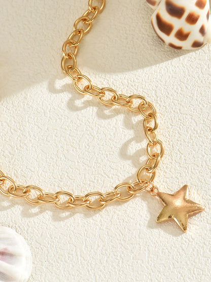 18K Gold-Plated Star Pendant Chain Necklace Easy Apparels