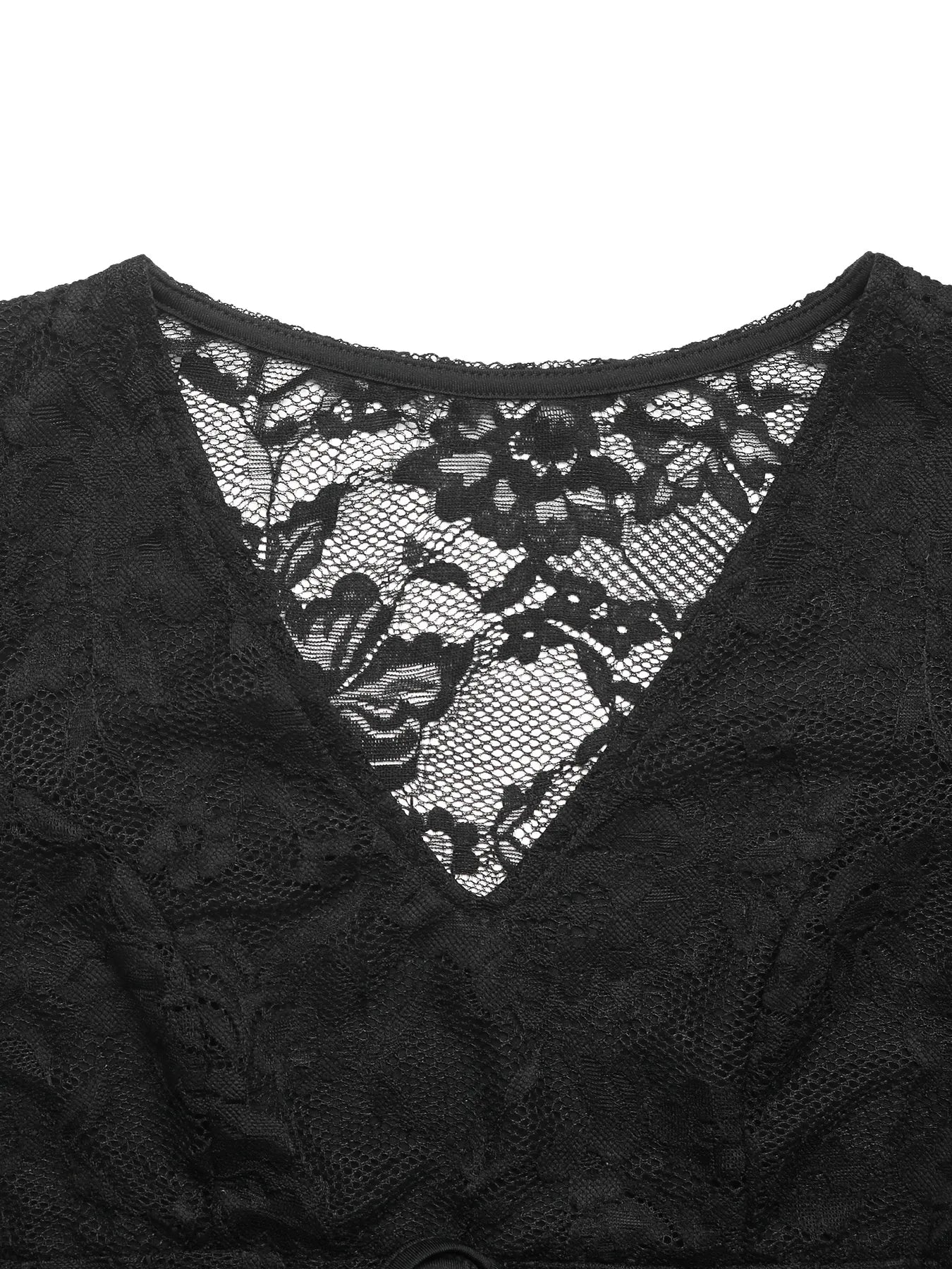 Trendsi Lace Long Sleeve V-Neck Bodysuit