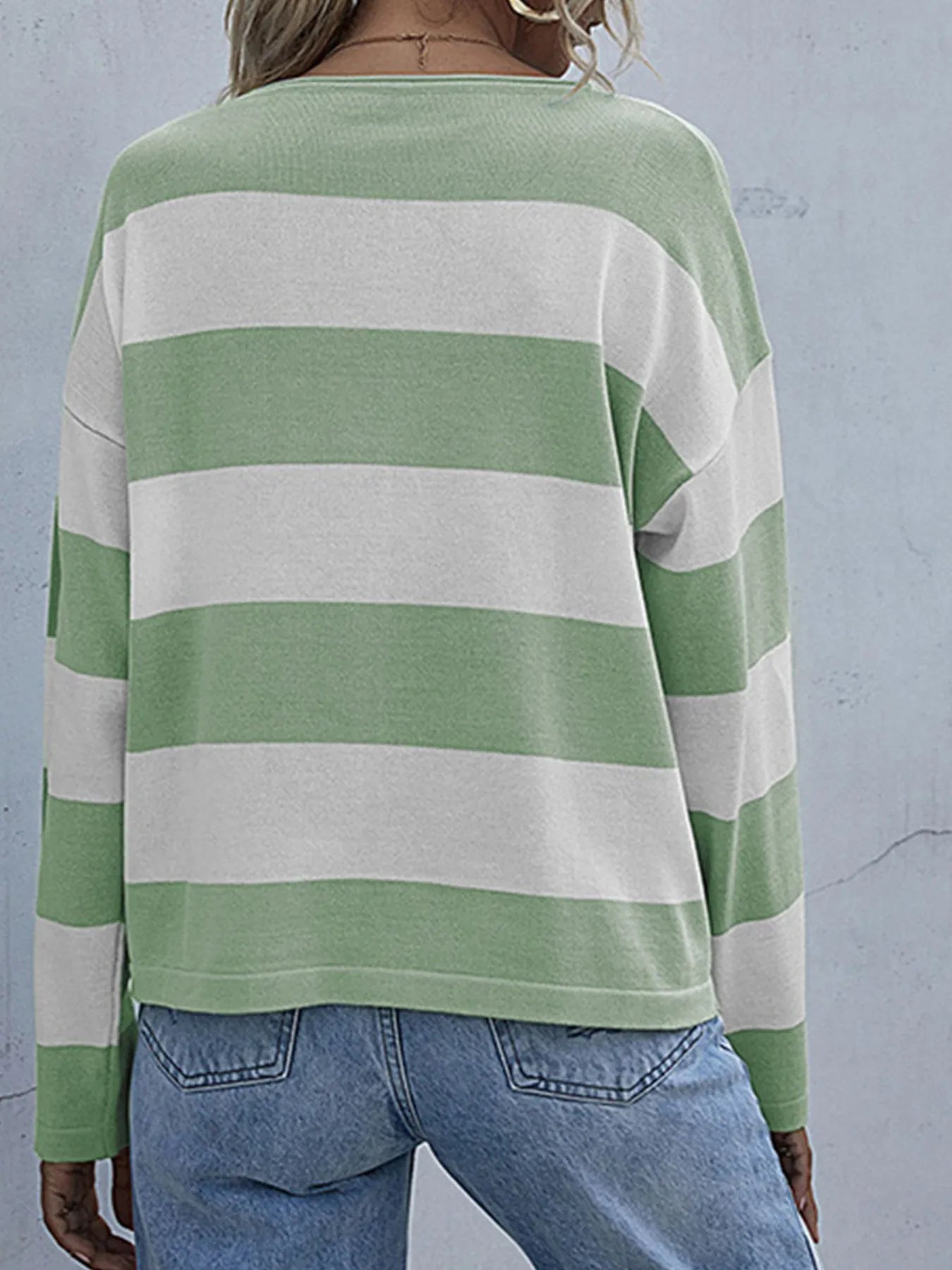 Trendsi Striped Casual Long Sleeve Knit Top