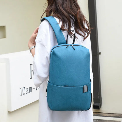 Solid Color Nylon Backpack Bag Royal Blue One Size Easy Apparels