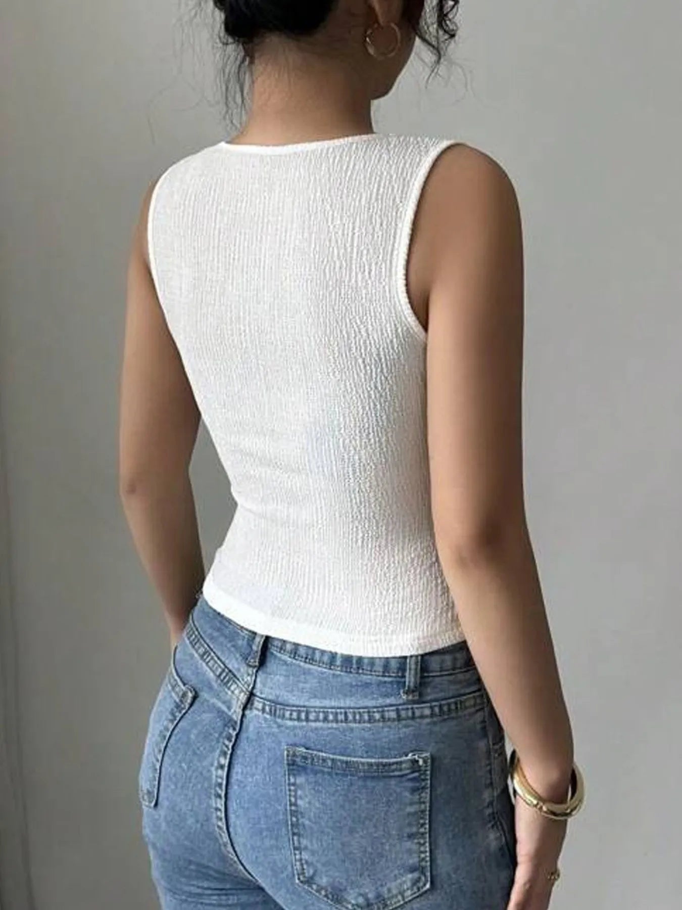 Trendsi Flower Square Neck Tank