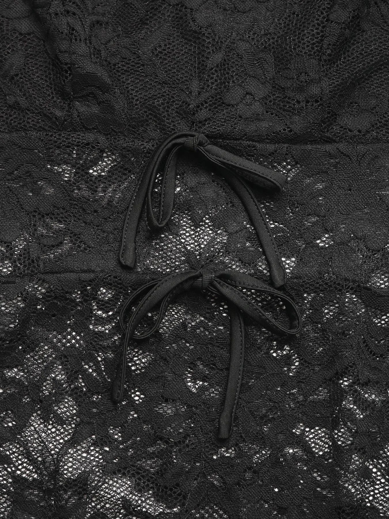 Trendsi Lace Long Sleeve V-Neck Bodysuit