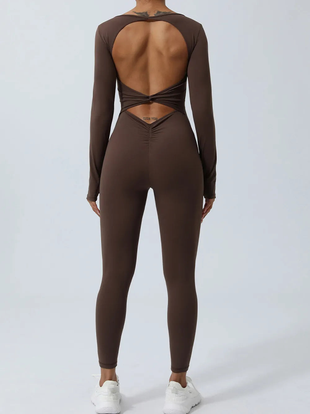 Twisted Backless Long Sleeve Jumpsuit Easy Apparels