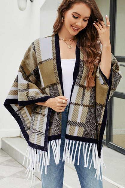 Cloak Sleeve Fringe Detail Poncho Easy Apparels