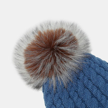 Cable Knit Winter Hat with Pompom Easy Apparels