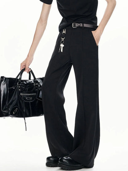 Men's Full Size High-Waisted Wide-Leg Pants Plus Size Easy Apparels
