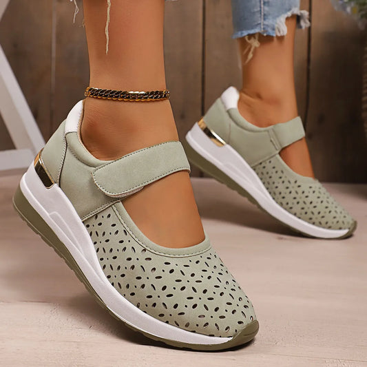 Round Toe Wedge Sneakers Easy Apparels