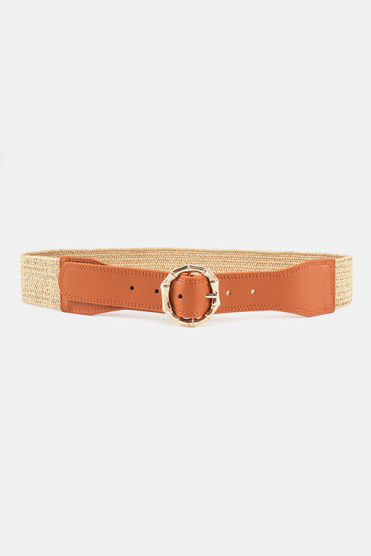 Alloy Buckle Braided Belt Caramel One Size Easy Apparels