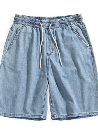 Men's Plus Size Drawstring Denim Shorts Easy Apparels