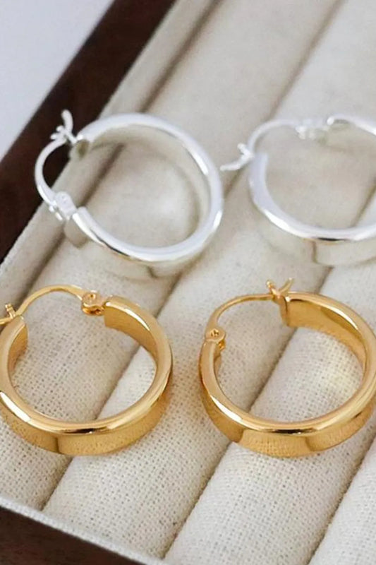 Gold-Plated Brass Huggie Earrings Easy Apparels