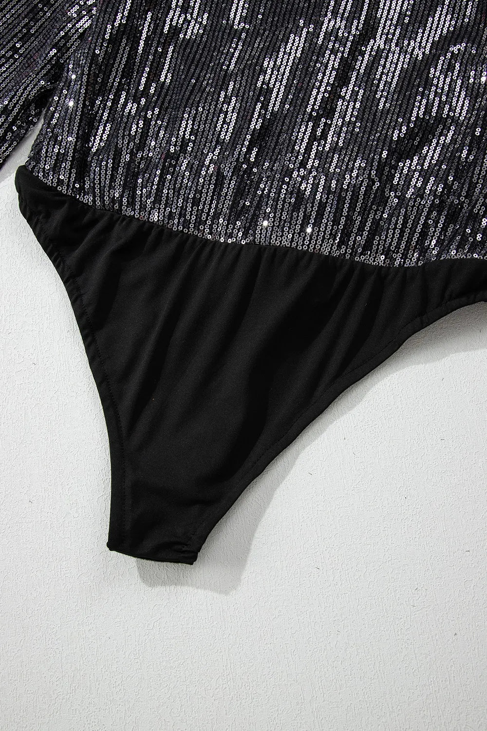 Trendsi Sequin Surplice Long Sleeve Bodysuit