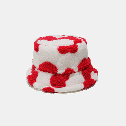 Contrast Heart Bucket Hat Deep Red One Size Easy Apparels