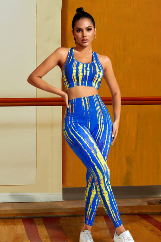 Sports Tank and Leggings Set Cobalt Blue Easy Apparels