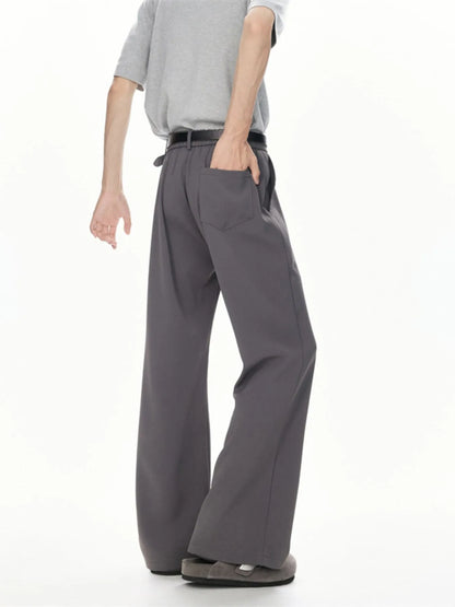 Men's Full Size High-Waisted Wide-Leg Pants Plus Size Easy Apparels