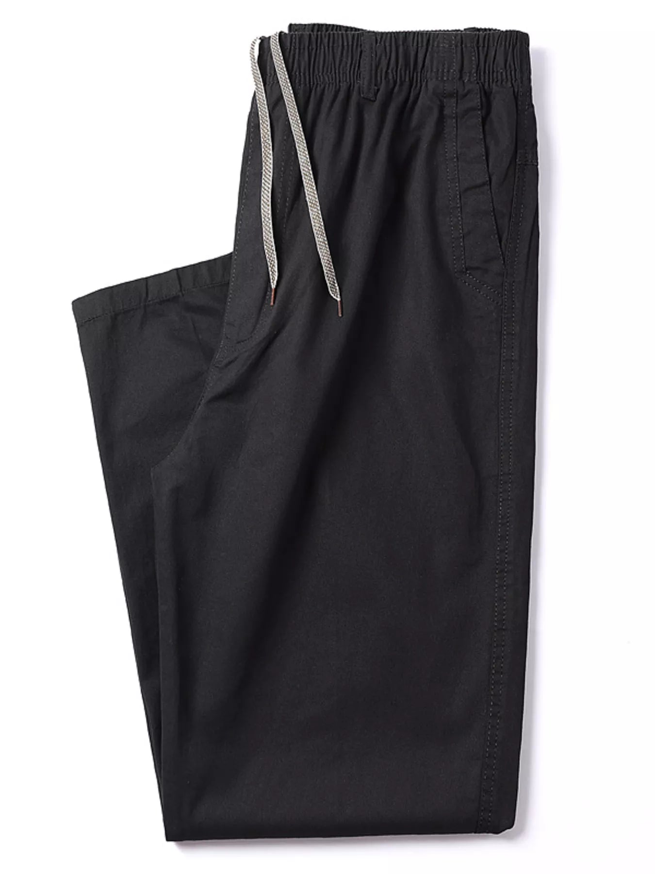 Men's Plus Size Drawstring Loose Fit Pants Black Easy Apparels