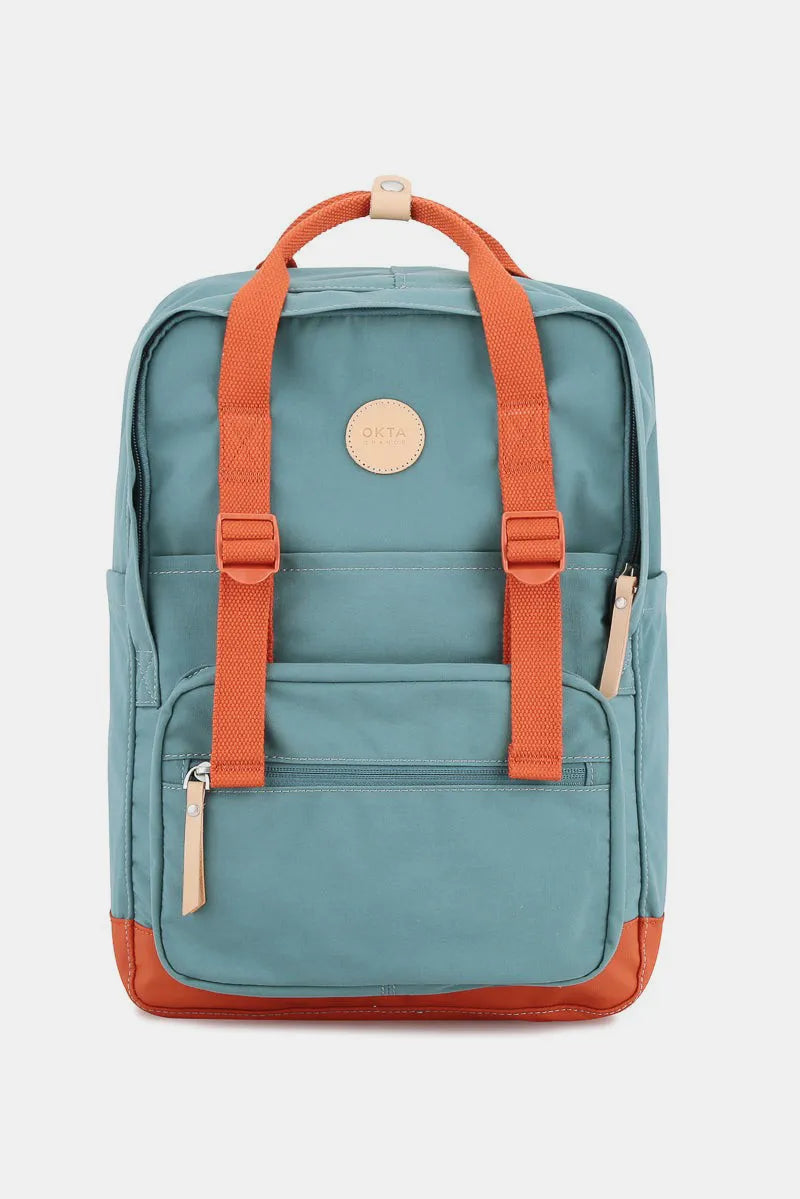 Himawari Waterproof Canvas Backpack Bag with Side Pockets Teal One Size Easy Apparels