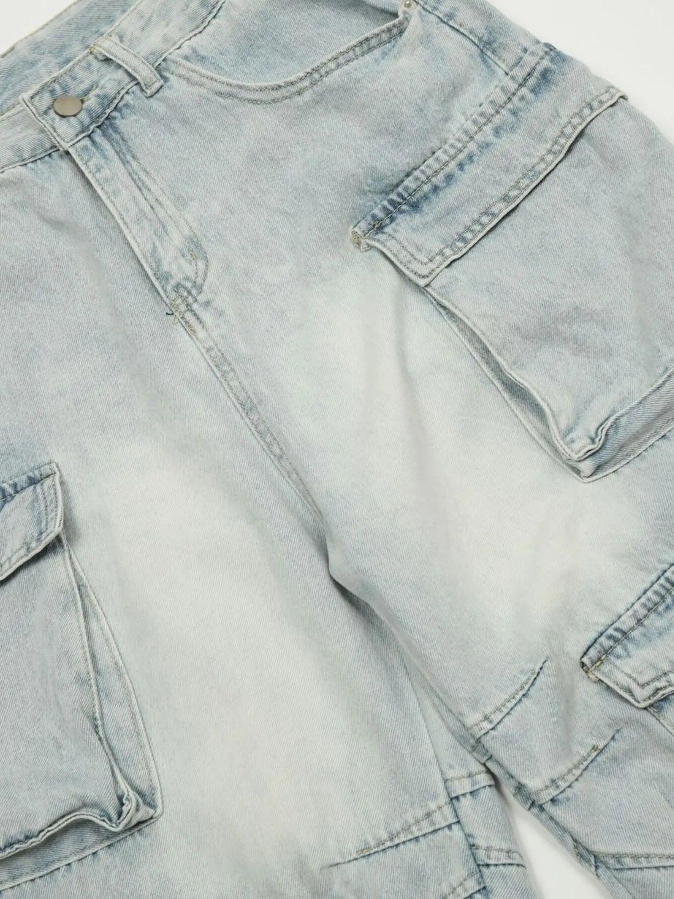 Men's Wide Leg Cargo Denim Shorts Easy Apparels