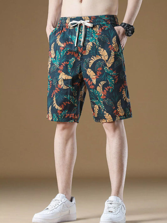 Men's Plus Size Drawstring Printed Loose Fit Shorts Easy Apparels
