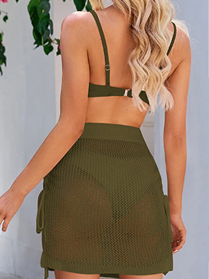 Drawstring Elastic Waist Swim Skirt Easy Apparels