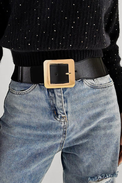 Alloy Buckle PU Leather Belt Easy Apparels