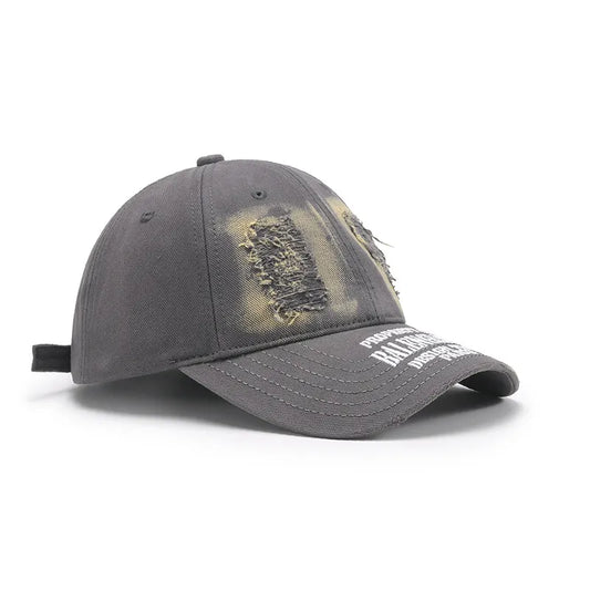 Distressed Letter Cotton Baseball Cap Easy Apparels