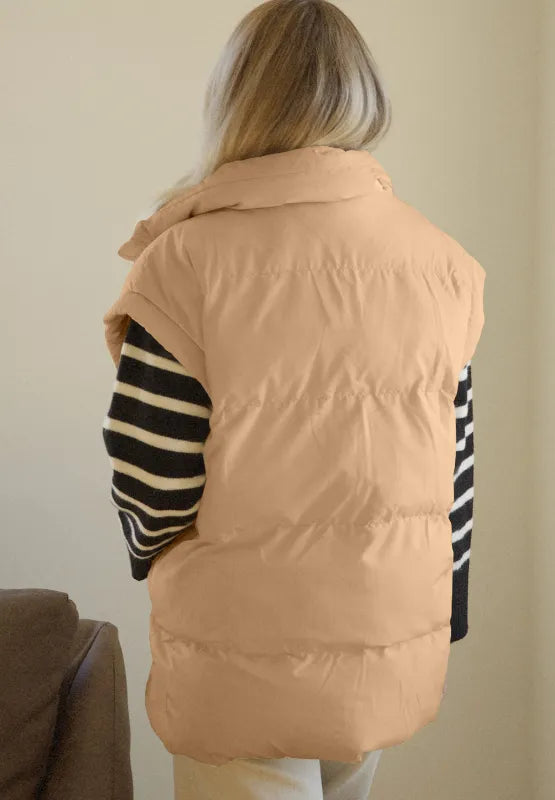 Zip Up Vest Coat with Pockets Easy Apparels
