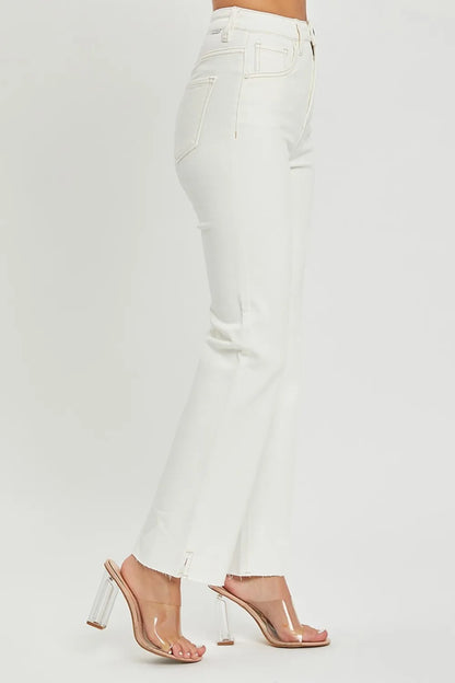 RISEN Full Size High Rise Tummy Control Straight Jeans Easy Apparels