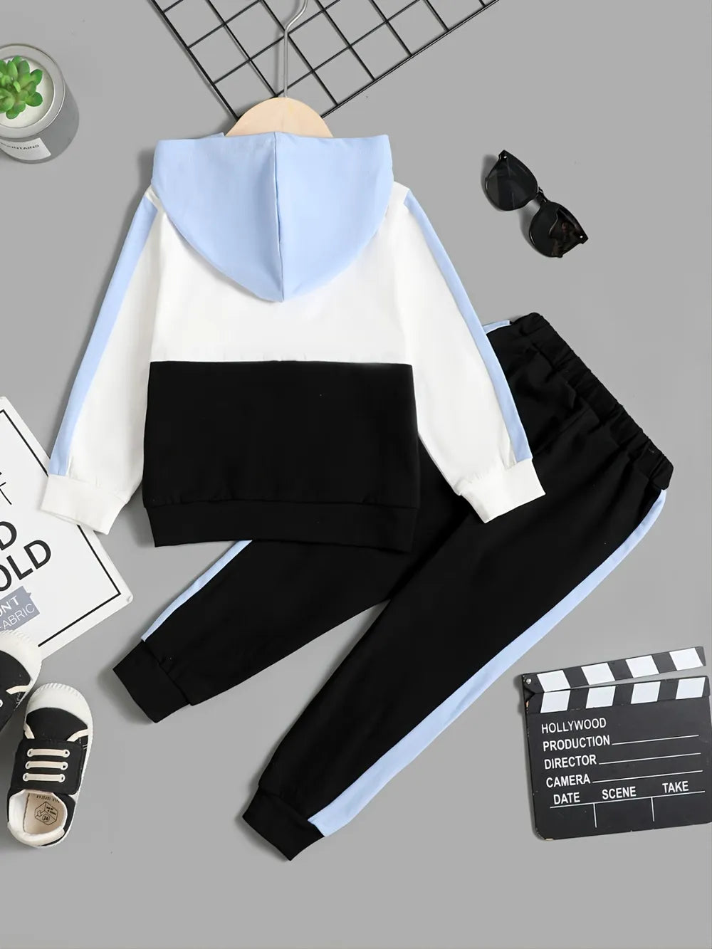 Children's Color Block Hoodie and Pants Set Easy Apparels