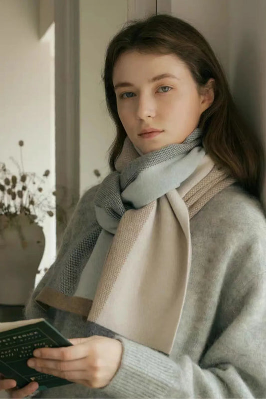 Thermal Contrast Acrylic Scarf Sage One Size Easy Apparels