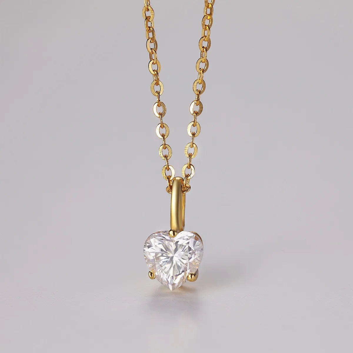Heart Shape Pendant Necklace Gold One Size Easy Apparels