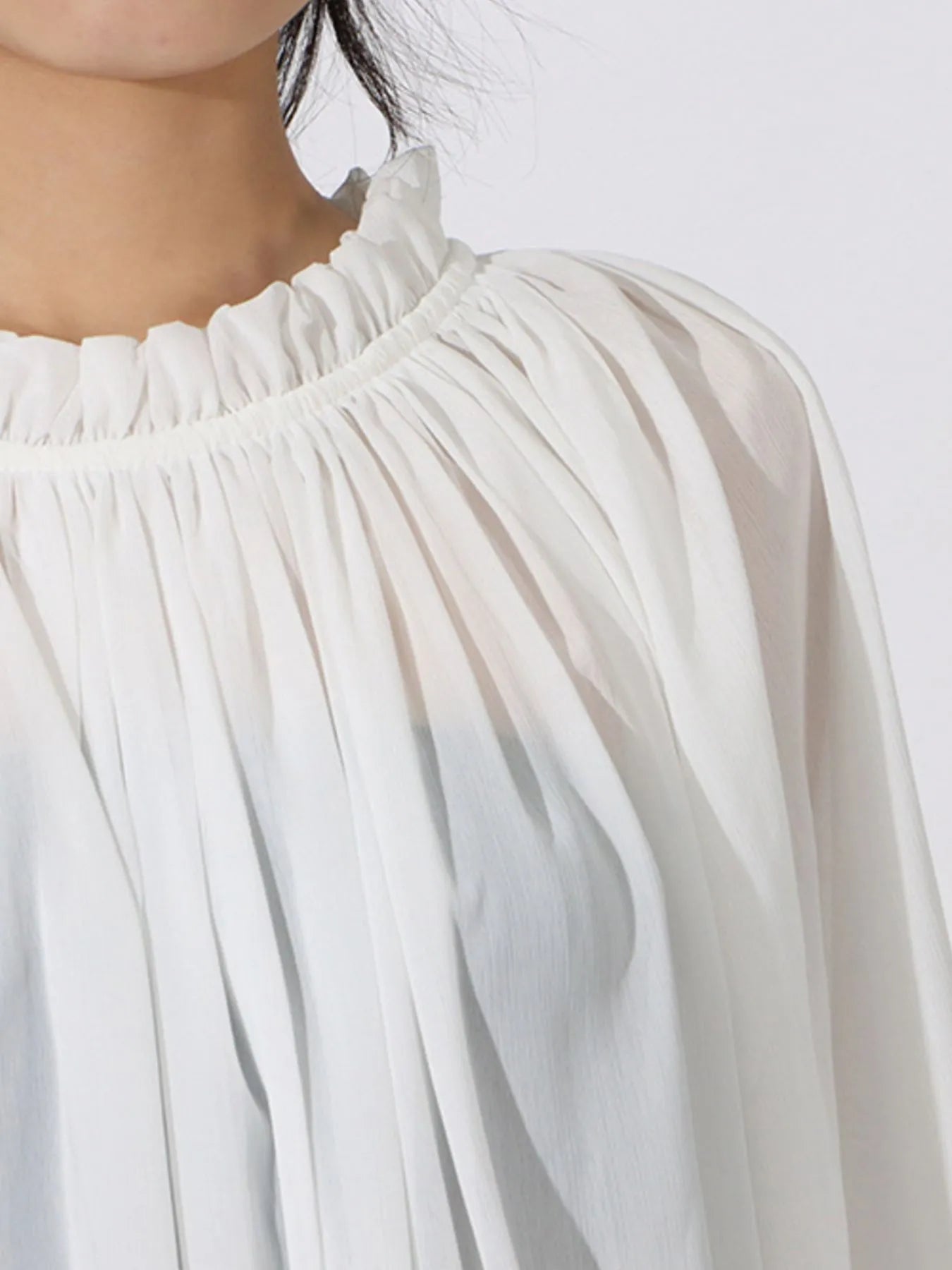 Trendsi Ruffled Hem Long Sleeve Blouse