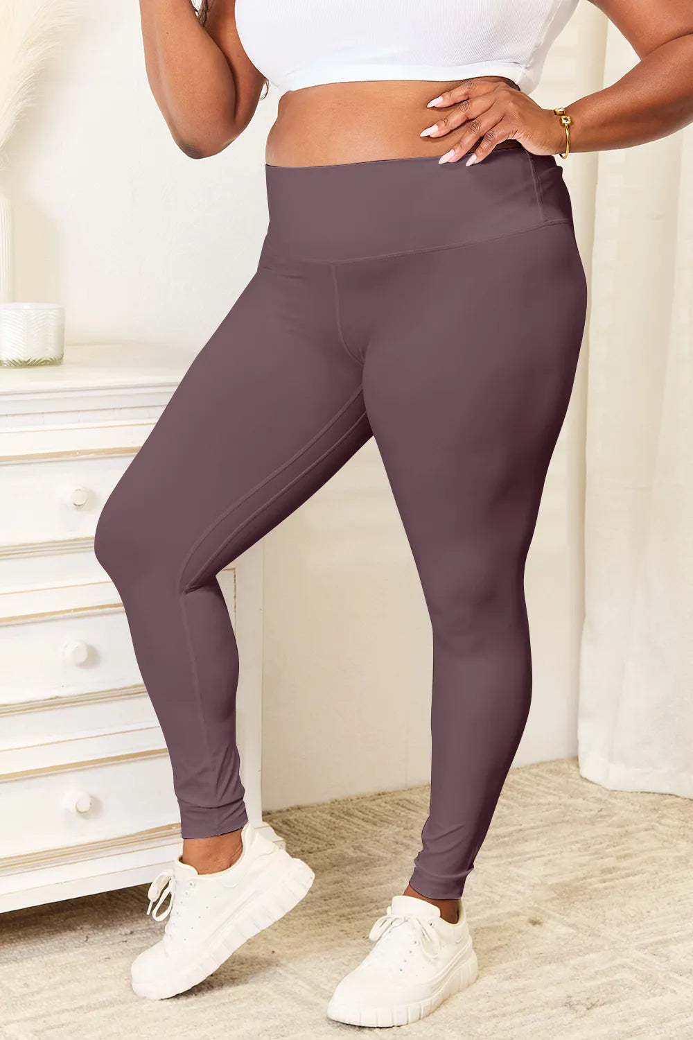 Double Take Wide Waistband Sports Leggings Easy Apparels