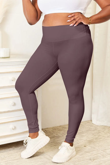 Double Take Wide Waistband Sports Leggings Easy Apparels