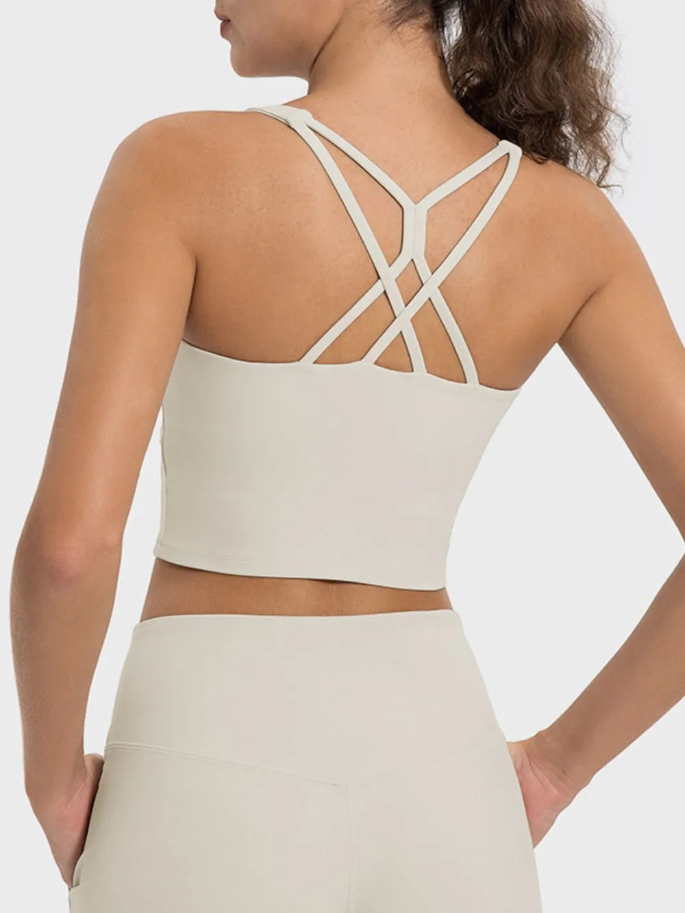 Millennia Crisscross Round Neck Active Tank Easy Apparels