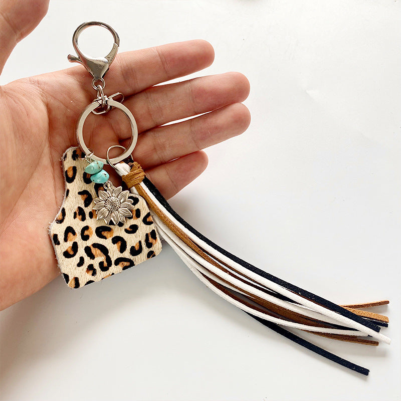 Turquoise Fringe Detail Key Chain Style D One Size Easy Apparels