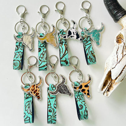 Rhinestone Bull Keychain Easy Apparels