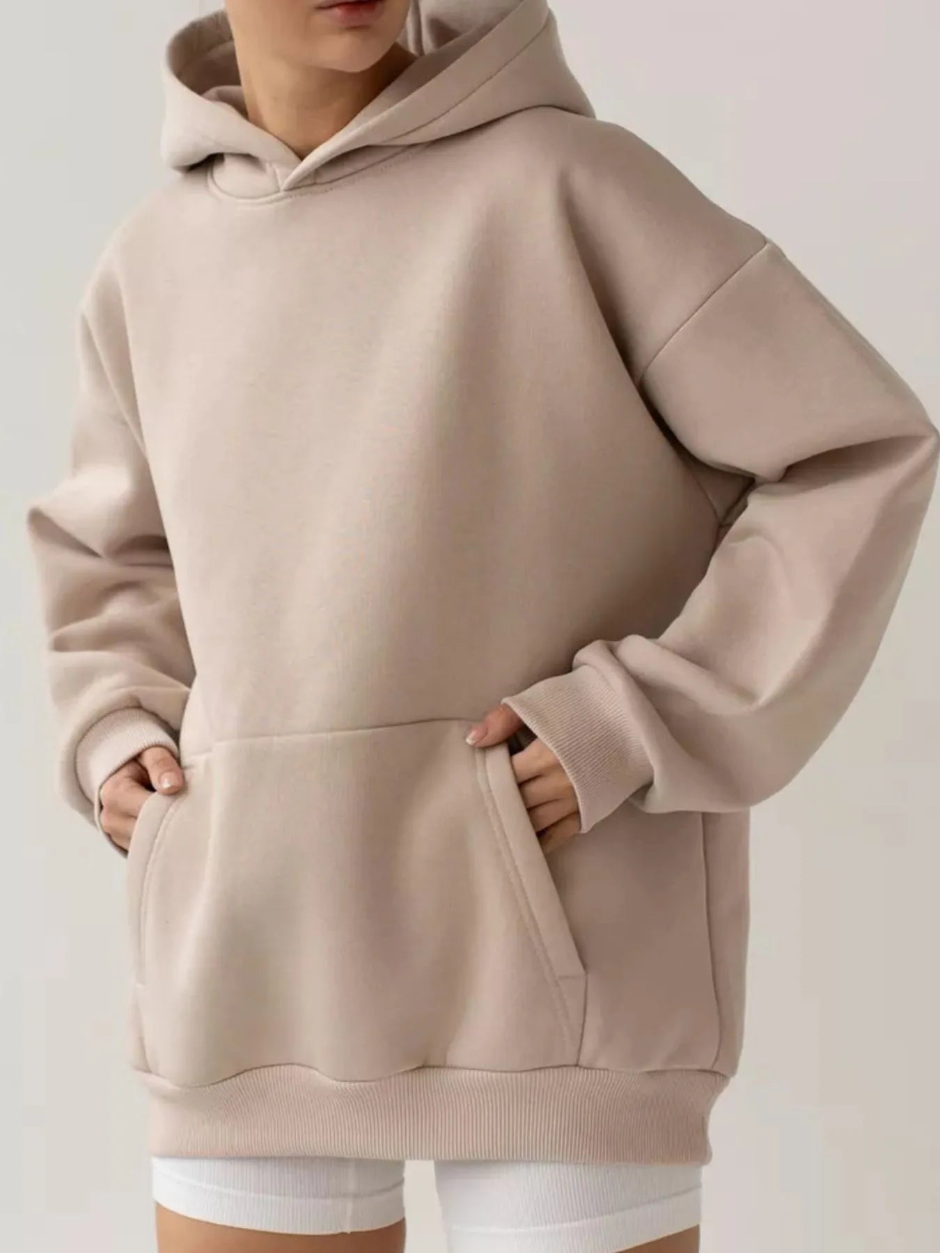Trendsi Kangaroo Pocket Long Sleeve Hoodie