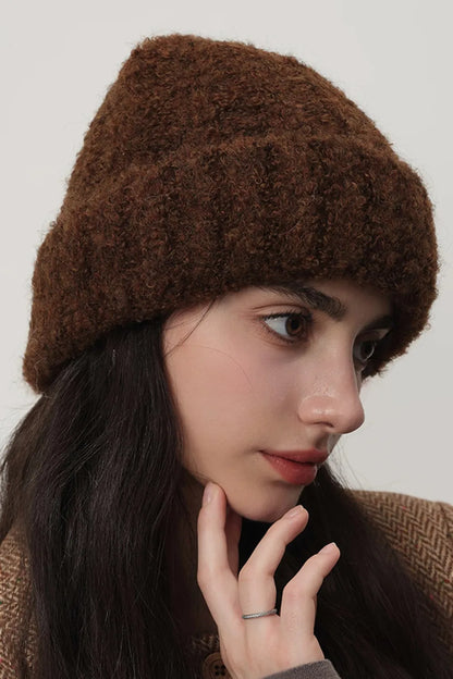 Solid Color Thermal Knit Hat Chocolate One Size Easy Apparels