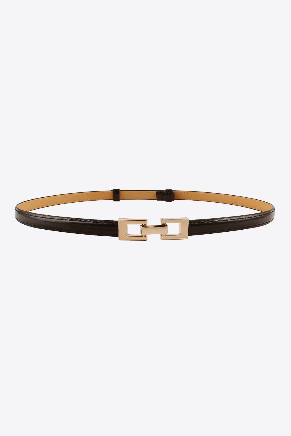 PU Skinny Belt Black One Size Easy Apparels