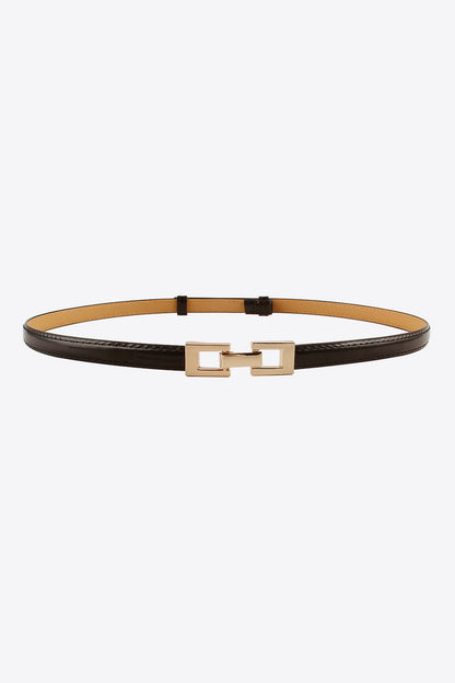 PU Skinny Belt Black One Size Easy Apparels